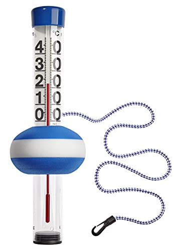 TFA Dostmann Schwimmbadthermometer Neptun, 40.2003, für Pool und Teich, bequemes Ablesen der Wassertemperatur, groß, gut ablesbar, L 125 x B 125 x H 385 mm von TFA Dostmann