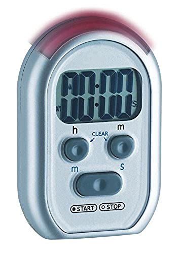 TFA Dostmann Shake Awake digitaler Timer und Stoppuhr, 38.2019, mit Alarmton/Lichtsignal/Vibrationsalarm, L 49 x B 31 (44) x H 74 mm von TFA Dostmann