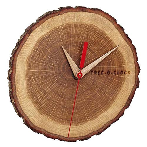 TFA Dostmann Tree-O-Clock Wanduhr aus Eichenholz, 60.3046.08, hochwertiges Uhrwerk, handgemacht in der EU, Unikat, geölt, Eiche, Braun, L242 x B42 x H234 mm von TFA Dostmann