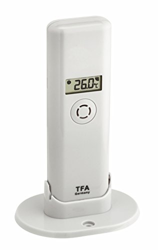 TFA Dostmann Weatherhub Thermo-Hygro-Sender, Kontrolle der Temperatur/Raumfeuchtigkeit, mit Display, L 41 (83) x B 35 (61) x H 129 (135) mm von TFA Dostmann