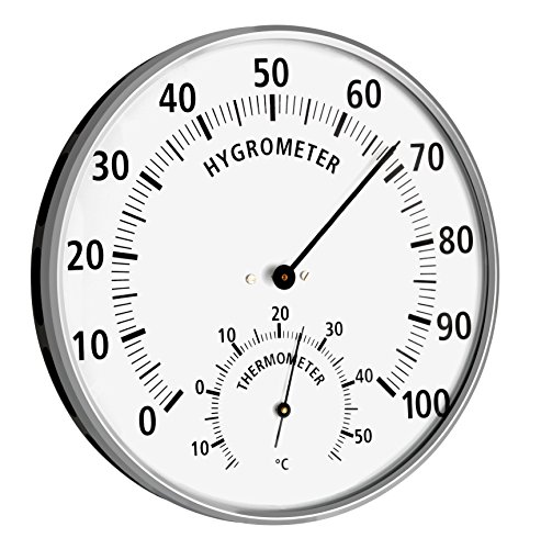 TFA Dostmann 45.2019 Analoges Thermo-Hygrometer, mit Metallring, für ein gesundes Raumklima, (L) 132 x (B) 33 x (H) 132 mm von TFA Dostmann