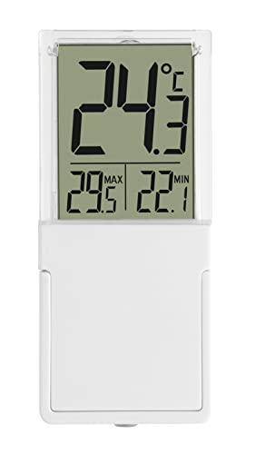 TFA Dostmann Vista digitales Fenster- oder Innenthermometer, bequemes Ablesen, wetterfest, Weiß, (L) 40 x (B) 16 x (H) 90 mm von TFA Dostmann