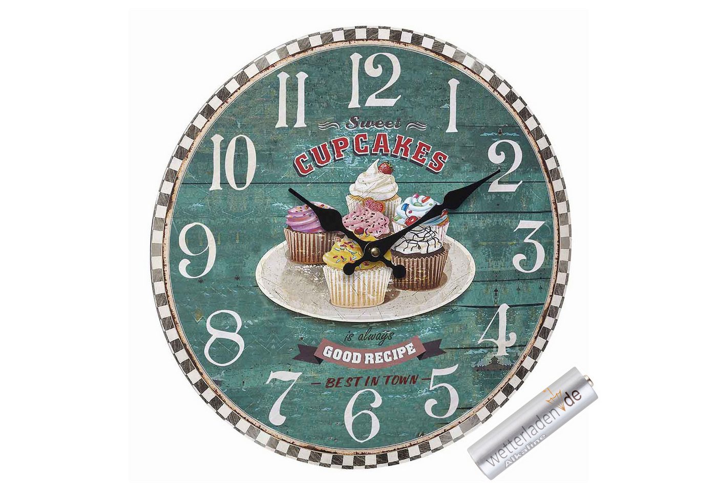 TFA Dostmann Wanduhr TFA 60.3045 analoge Vintage Quarzuhr, 337 mm, Retro Motiv TFA Dostmann Wanduhr TFA 60.3045 analoge Vintage Quarzuhr, 337 mm, Retro Motiv von TFA Dostmann