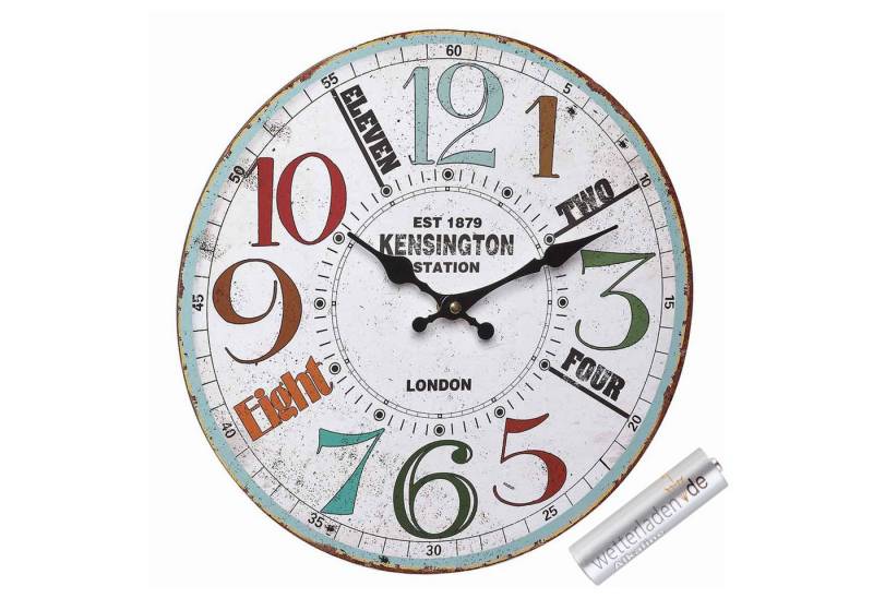 TFA Dostmann Wanduhr TFA 60.3045 analoge Vintage Quarzuhr, 337 mm, Retro Motiv TFA Dostmann Wanduhr TFA 60.3045 analoge Vintage Quarzuhr, 337 mm, Retro Motiv von TFA Dostmann