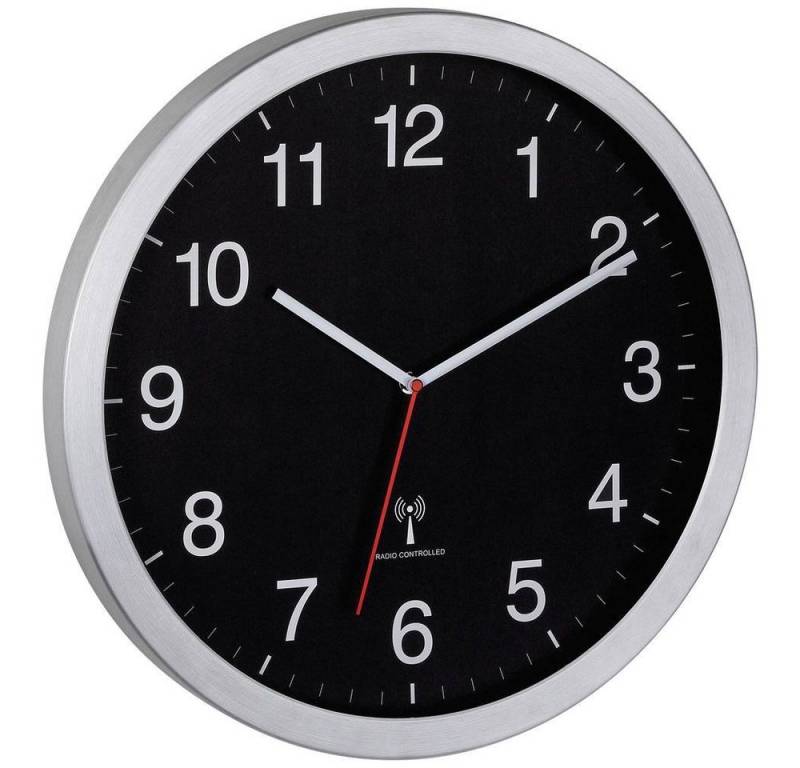 TFA Dostmann Wanduhr XL Funk-Wanduhr mit Metallrahmen 60.3545.01 (Großes Display) von TFA Dostmann
