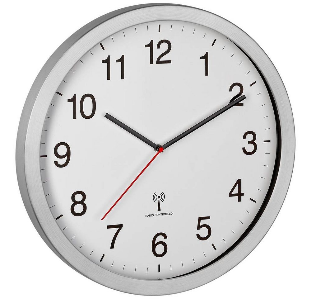 TFA Dostmann Wanduhr XL Funk-Wanduhr mit Metallrahmen (Großes Display) von TFA Dostmann