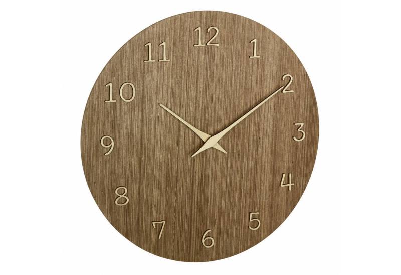 TFA Dostmann Wanduhr analog aus Holz 60.3072 Quarzuhr 298 mm Qualitätsuhrwerk 3D-Ziffern von TFA Dostmann