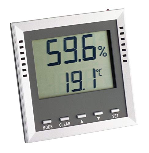 TFA Dostmann Klima Guard digitales Thermo-Hygrometer, Kontrolle von Temperatur/Luftfeuchtigkeit, Höchst- und Tiefwerte, Alarmfunktion von TFA Dostmann