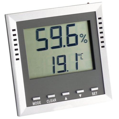 TFA Dostmann Klima Guard digitales Thermo-Hygrometer, Kontrolle von Temperatur/Luftfeuchtigkeit, Höchst- und Tiefwerte, Alarmfunktion von TFA Dostmann
