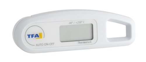 TFA Dostmann Thermo Jack digitales Einstichthermometer, 30.1047.02, Temperaturkontrolle von Lebensmittel, abwaschbar, L 116 (192) x B 38 x H 20 mm von TFA Dostmann