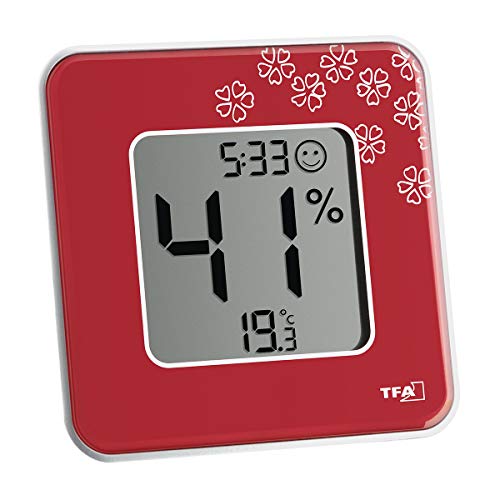 TFA Dostmann Style Digitales Thermo-Hygrometer, Innentemperatur, Luftfeuchtigkeit, Komfortzonen, für ein gesundes Raumklima, (L) 105 x (B) 14 (41) x (H) 105 mm von TFA Dostmann