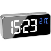 Tfa Dostmann - 60.2032.54 Quarz Wecker Silber Alarmzeiten 2 Großes Display, Extra lauter Weckton von TFA Dostmann