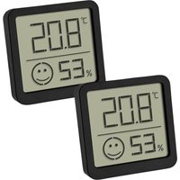 TFA Dostmann 2er Set digitales Thermo-Hygrometer mit Komfortzone Thermo-/Hygrometer Schwarz von TFA Dostmann