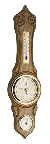 Wetterstation Eiche massiv, rustikal/gold, 43 cm von TFA Dostmann