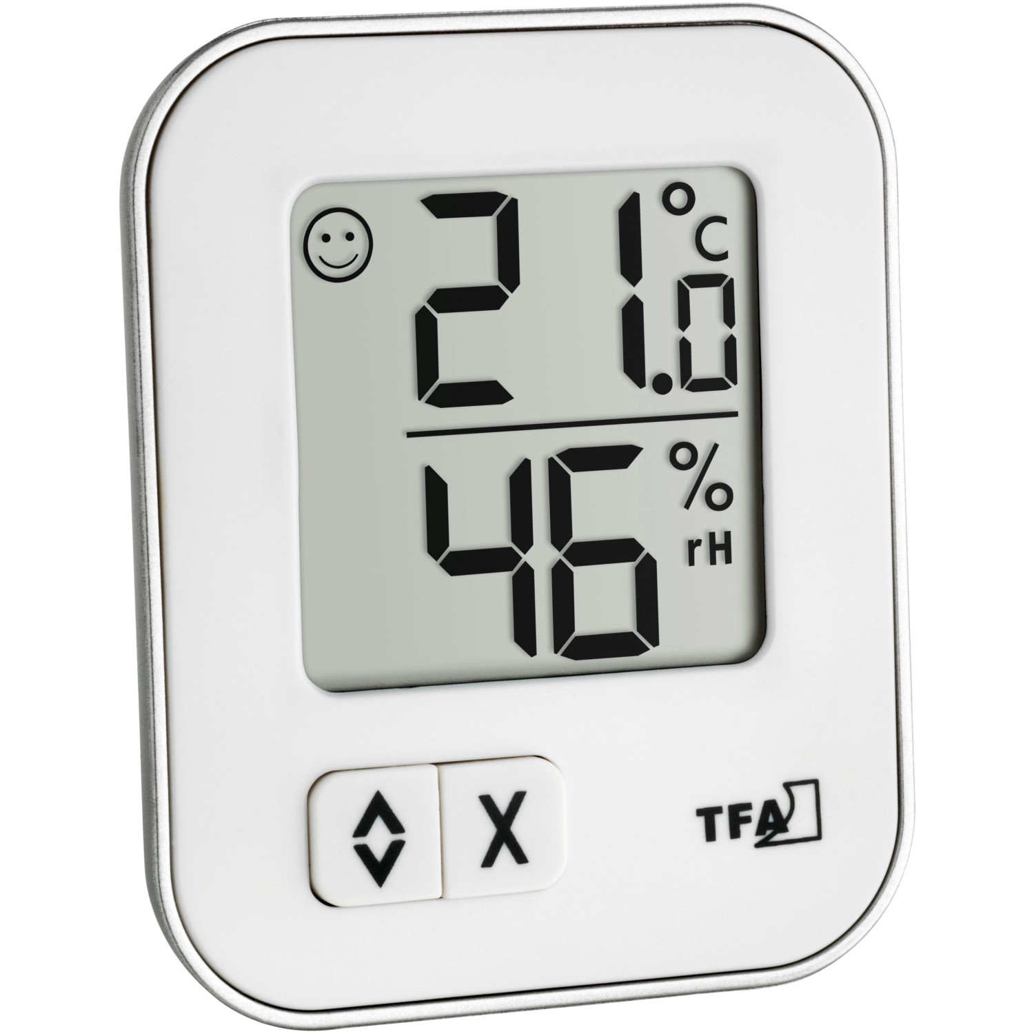 TFA Digitales Thermo-Hygrometer Moxx Weiß mit Komfortzonen-Indikator von TFA