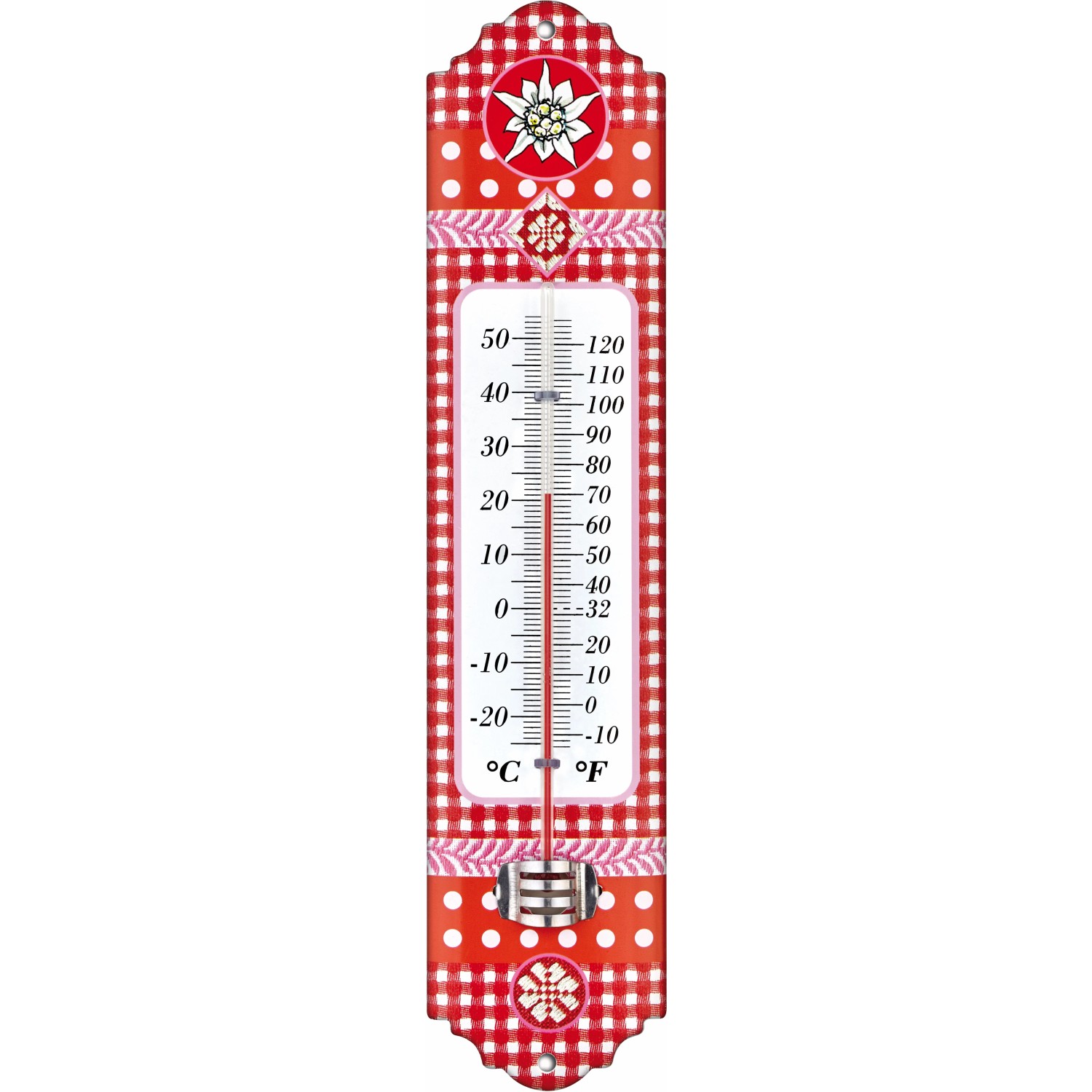 TFA Innen-Außen-Thermometer Analog  Metall Rot von TFA