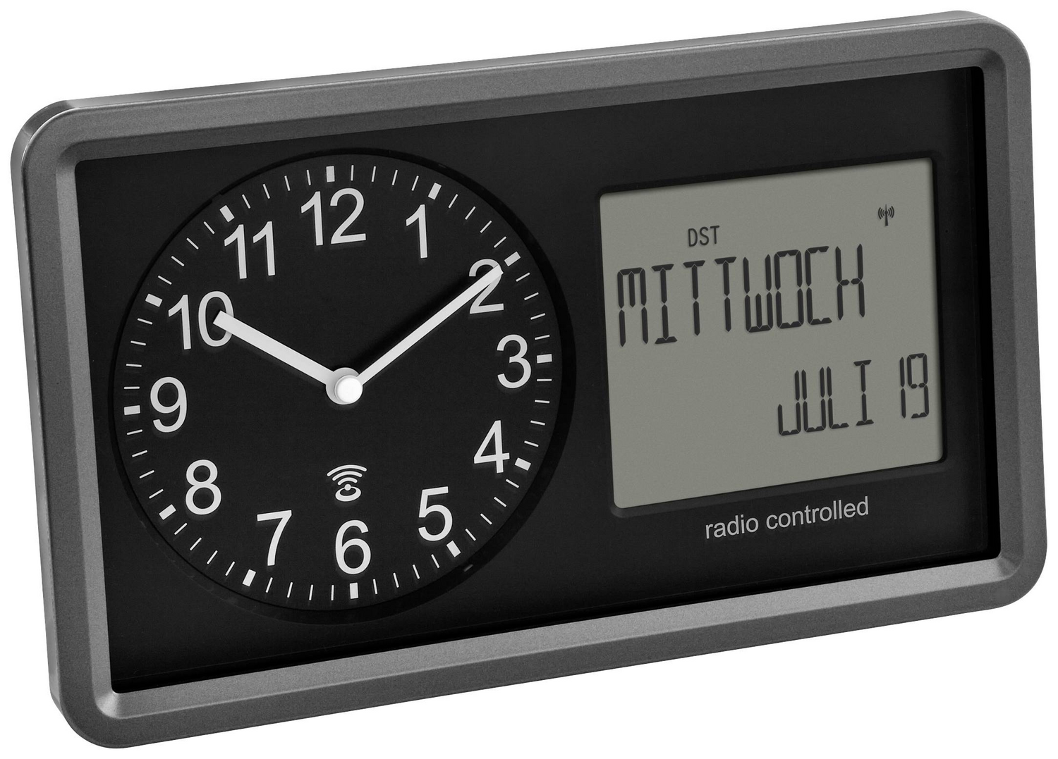 Tfa Dostmann 60.3552.01 Funk Funkuhr 254 Mm X 44 Mm X 152 Mm Schwarz Uhr B-Ware von TFA