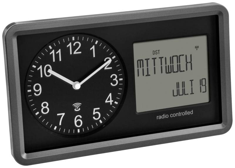 Tfa Dostmann 60.3552.01 Funk Funkuhr 254 Mm X 44 Mm X 152 Mm Schwarz Uhr B-Ware von TFA