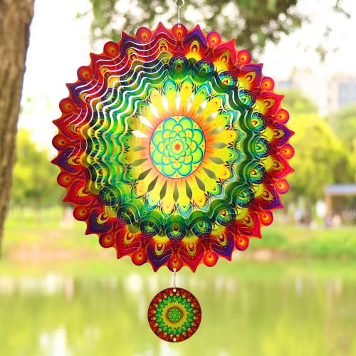TFANUO 3D Mandala Windspiel 30cm Edelstahl Hängender Windspinner Metallkunst kinetische Dekor Garten Draußen Dekorationen TFANUO 3D Mandala Windspiel 30cm Edelstahl Hängender Windspinner Metallkunst kinetische Dekor Garten Draußen Dekorationen von TFANUO