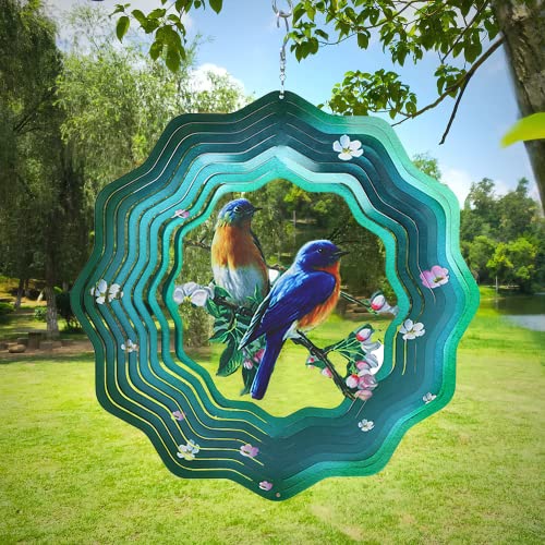TFANUO Hummingbird Windspiel 3D für drinnen und draußen, Gartendekoration Basteln Ornamente Edelstahl Windspiel Geschenke 30,5 cm (Blue) von TFANUO