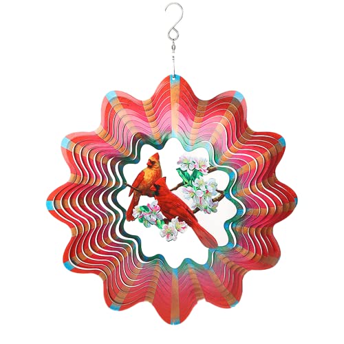 TFANUO Hummingbird Windspiel 3D für drinnen und draußen, Gartendekoration Basteln Ornamente Edelstahl Windspiel Geschenke 30,5 cm (ROT) von TFANUO