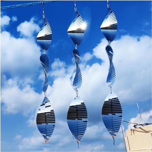 TFANUO Metall Vogelschreck Scheiben Set Reflektierende Doppelseitige Vogel-Reflektoren, Edelstahl Windspiel Garten-Deko, Vogel-Geräte Abschreckung zu erschrecken Vögel Weg von Hof Terrasse Bauernhof von TFANUO