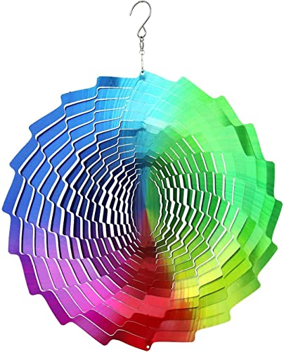 TFANUO Windspiel Rainbow 3D für drinnen und draußen, Gartendekoration Basteln Ornamente Edelstahl Windspiel Geschenke 30,5 cm von TFANUO