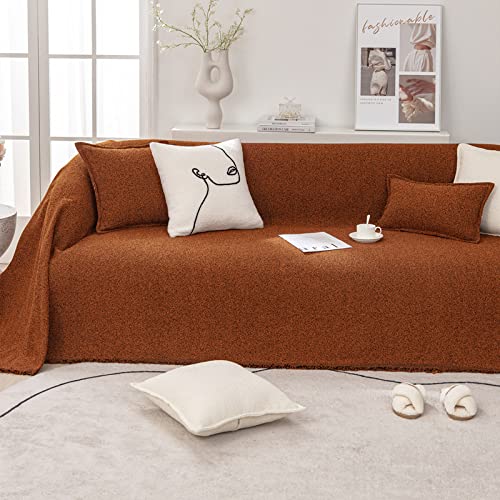 TFBH Sofabezug Decke Überwurf Boucle Garn Leinen Stoff Sofa Handtuch SofaHussen für Sessel/Sofa/Couch/Bett/Sofas/Stühle Schutz Dekoration Multifunktions Outdoor Decken Sofa Abdeckung,B-180x300cm von TFBH