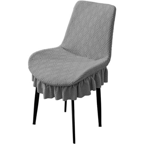 TFBHL 2er/4er/6er Set Stuhlhussen mit niedriger Rückenlehne, Stuhlhussen für Esszimmerstühle, Schalenstuhlhussen mit Rock, geschwungene Stuhlhussen ohne Armlehnen,A,6er-Pack von TFBHL