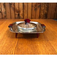 Glo Hill Gourmates Butterdose Mit Chromüberzug Auf Bakelitfüßen, Deckel Glo Hill Gourmates Butterdose Mit Chromüberzug Auf Bakelitfüßen, Deckel von TFBTreasures