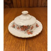 Royal Albert Centennial Rose Butterdeller, Runde Butterdeller Mit Teller von TFBTreasures