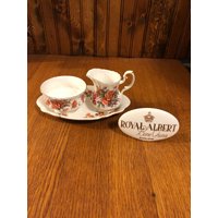 Royal Albert Centennial Rose Sahne Und Zuckerdose Mini Milchkännchen Offene Unter Tablett von TFBTreasures