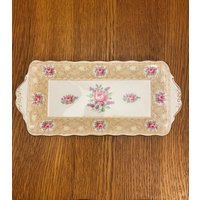 Royal Albert Devonshire Lace Großes Rechteckiges Tablett, Sahne - Und Zuckertablett, Konfektteller, Sandwichtablett, Süßigkeitentablett von TFBTreasures