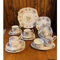 Royal Albert Petit Point 16 Teiliges Dessert Set, Geschirr Set von TFBTreasures
