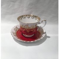 Royal Albert Regal Serie Rote Und Weiße Tasse Untertasse Teetasse von TFBTreasures