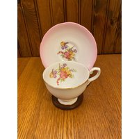 Royal Stafford Blush Pink Rose Und Iris Blumenstrauß, Footed Teetasse Untertasse von TFBTreasures