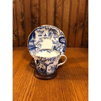 Vintage Royal Crown Derby Kobalt Blau Mikado Flache Tasse Und Untertasse Blue Willow Vintage Royal Crown Derby Kobalt Blau Mikado Flache Tasse Und Untertasse Blue Willow von TFBTreasures