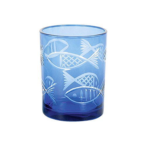 TFC 51 9332094 Windlicht 'Fisch' Glas H 12,5 cm, ø 10 cm, blau (1 Stück) von TFC 51