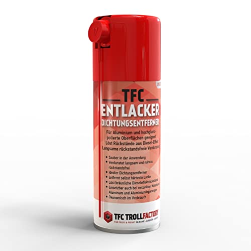 TFC Abbeizer Spray I 60 x 400 ml - Entlacker & Dichtungsentferner I Kraftvolle Entfernung von Lack, Klebstoff, Öl und Bitumen I geeignet für Metall, Holz, Keramik und Glas, PE & PP von TFC Troll Factory