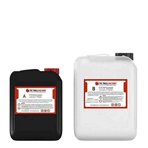 TFC EP Giessharz Epoxidharz klar transparent I Zweikomponenten-Giessmasse I zähflüssig, flüssig I 2 kg Harz (A) + 1 kg Härter (B) von TFC Troll Factory