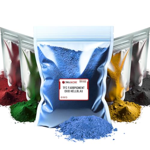 TFC Farbpigment Oxid Hellblau – Hochdeckendes Pigmentpulver für Reliefgießmassen wie Xyrarock, Gips, Epoxidharz und Beton, Matt, Lichtbeständig und Wetterfest I 1kg TFC Farbpigment Oxid Hellblau – Hochdeckendes Pigmentpulver für Reliefgießmassen wie Xyrarock, Gips, Epoxidharz und Beton, Matt, Lichtbeständig und Wetterfest I 1kg von TFC Troll Factory