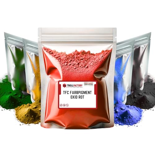 TFC Farbpigment Oxid ziegelrot – Hochdeckendes Pigmentpulver für Reliefgießmassen wie Xyrarock, Gips, Epoxidharz und Beton, Matt, Lichtbeständig und Wetterfest I 100g von TFC Troll Factory