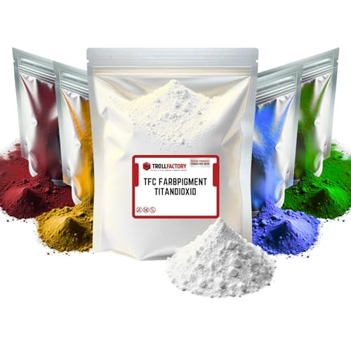 TFC Farbpigment Oxid Weiß – Hochdeckendes Pigmentpulver für Reliefgießmassen wie Xyrarock, Gips, Epoxidharz und Beton, Matt, Lichtbeständig und Wetterfest I 2kg von TFC Troll Factory