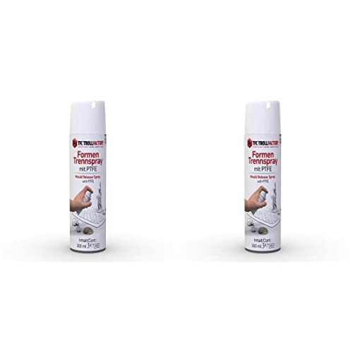 TFC Formen Trennspray mit PTFE 300ml - Hochleistungs-Trennmittel für Kunststoffformen, Beton & Wachs - Mikrofeiner PTFE-Film - Ideal für Gießarbeiten & Gipsgießmassen - Verklebungsresistent - 2 Stück TFC Formen Trennspray mit PTFE 300ml - Hochleistungs-Trennmittel für Kunststoffformen, Beton & Wachs - Mikrofeiner PTFE-Film - Ideal für Gießarbeiten & Gipsgießmassen - Verklebungsresistent - 2 Stück von TFC Troll Factory