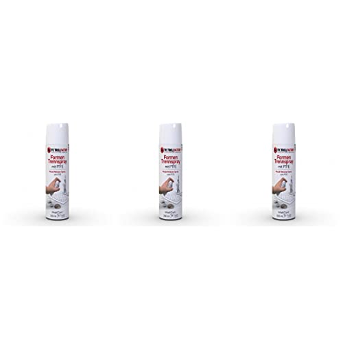 TFC Formen Trennspray mit PTFE 300ml - Hochleistungs-Trennmittel für Kunststoffformen, Beton & Wachs - Mikrofeiner PTFE-Film - Ideal für Gießarbeiten & Gipsgießmassen - Verklebungsresistent - 3 Stück von TFC Troll Factory