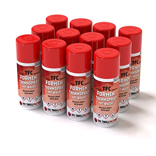 TFC Formen Trennspray mit Wachs - Silikonfreies Antihaft Trennmittel für Epoxidharz & Resin Giessharze - Einfache Anwendung - Optimaler Schutz - FCKW-Frei | 12 x 400ml TFC Formen Trennspray mit Wachs - Silikonfreies Antihaft Trennmittel für Epoxidharz & Resin Giessharze - Einfache Anwendung - Optimaler Schutz - FCKW-Frei | 12 x 400ml von TFC Troll Factory