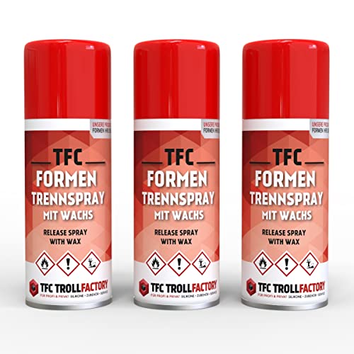 TFC Formen Trennspray mit Wachs - Silikonfreies Antihaft Trennmittel für Epoxidharz & Resin Giessharze - Einfache Anwendung - Optimaler Schutz - FCKW-Frei | 3 x 400ml TFC Formen Trennspray mit Wachs - Silikonfreies Antihaft Trennmittel für Epoxidharz & Resin Giessharze - Einfache Anwendung - Optimaler Schutz - FCKW-Frei | 3 x 400ml von TFC Troll Factory