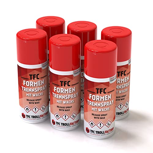 TFC Formen Trennspray mit Wachs - Silikonfreies Antihaft Trennmittel für Epoxidharz & Resin Giessharze - Einfache Anwendung - Optimaler Schutz - FCKW-Frei | 6 x 400ml TFC Formen Trennspray mit Wachs - Silikonfreies Antihaft Trennmittel für Epoxidharz & Resin Giessharze - Einfache Anwendung - Optimaler Schutz - FCKW-Frei | 6 x 400ml von TFC Troll Factory