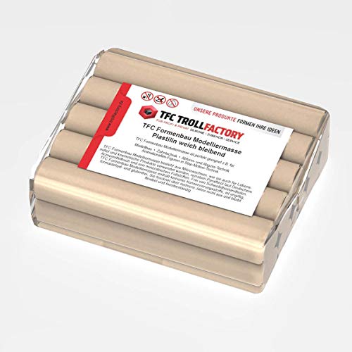 TFC Formenbau Modelliermasse Natur Plastilin weich bleibend schwefelfrei - Größe: 1000g von TFC Troll Factory