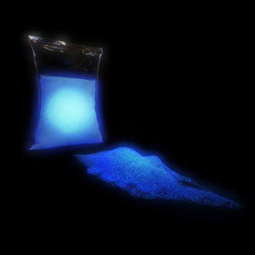 TFC Leuchtpulver blau, 200g I Nachleuchtende Pigmente I Aufladung mit Tageslicht, Kunstlicht oder UV-Licht I Leuchtfarbe (phosphoreszierend) von TFC Troll Factory